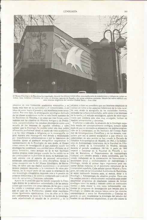LAMINA ESPASA 36037: Museo Etnologico de Barcelona