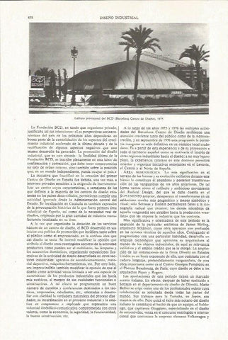LAMINA ESPASA 36022: Edificio provisional del Barcelona Centro de Diseño en 1975