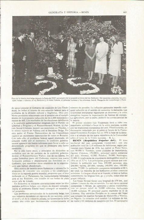 LAMINA ESPASA 36068: Familia real de Belgica