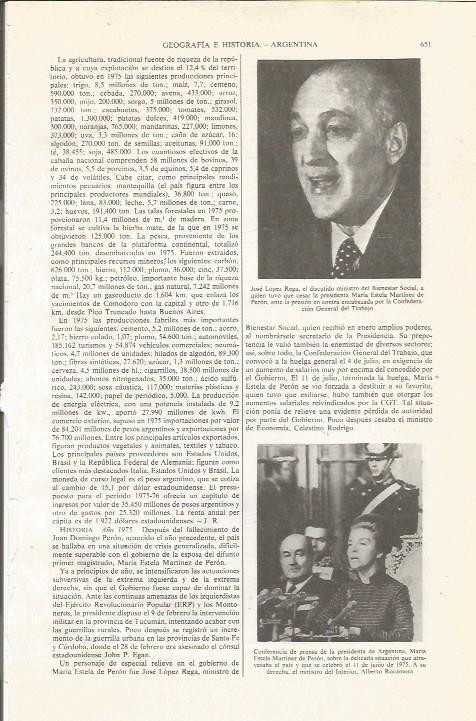 LAMINA ESPASA 36062: Jose Lopez Rega, ministro de Argentina