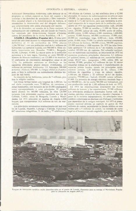 LAMINA ESPASA 36058: Tanques sovieticos en el puerto de Luanda