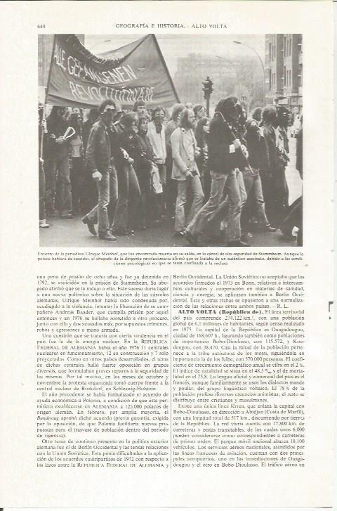 LAMINA ESPASA 36056: Entierro de la periodista Ulrique Meinhof