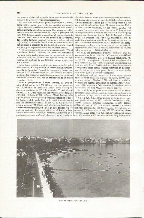 LAMINA ESPASA 36134: Vista de Tripoli, Libia