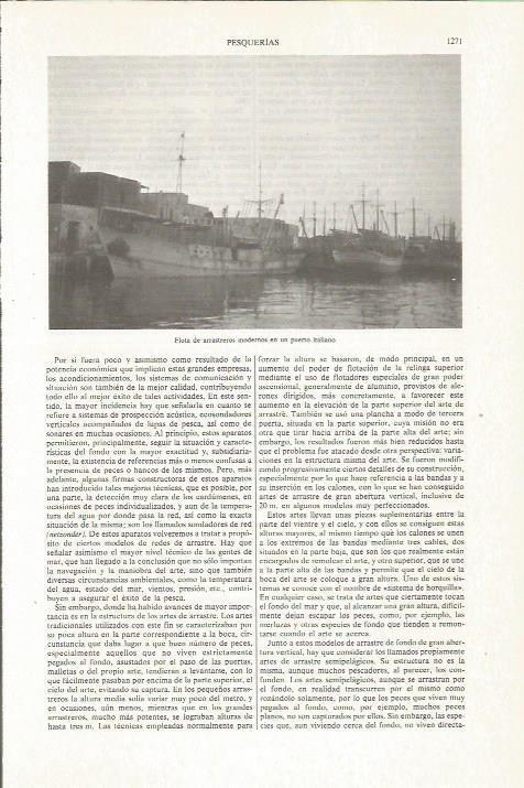LAMINA ESPASA 36208: Flota de arrastreros en un puerto de Italia