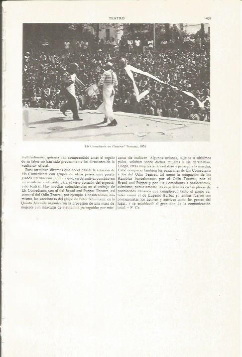 LAMINA ESPASA 36243: Els Comediants en Catacroc!, funcion en Terrassa en 1974