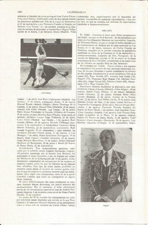 LAMINA ESPASA 36235: Los toreros Angela y Jose Falcon