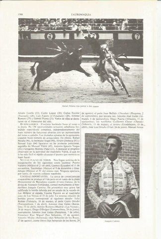 LAMINA ESPASA 36234: El rejoneador Rafael Peralta y el torero Joaquin Camino