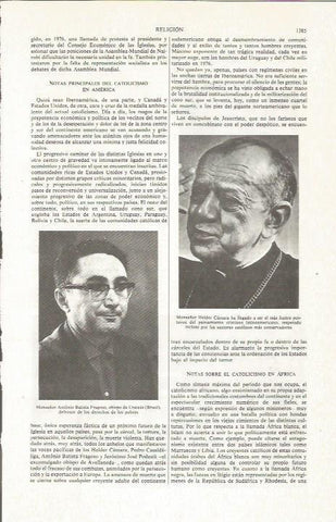 LAMINA ESPASA 36231: Monseñor Antonio Batista Fragoso y monseñor Hedder Camara