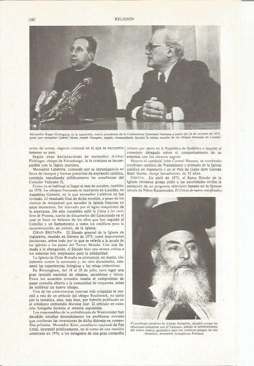 LAMINA ESPASA 36229: Monseñor Roger Echegaray y monseñor Gabriel Marie Joseph Matagrin