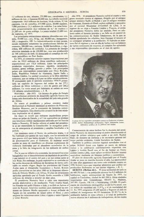 LAMINA ESPASA 36156: Jaafar Mohammed al-Numeiry, presidente de Sudan