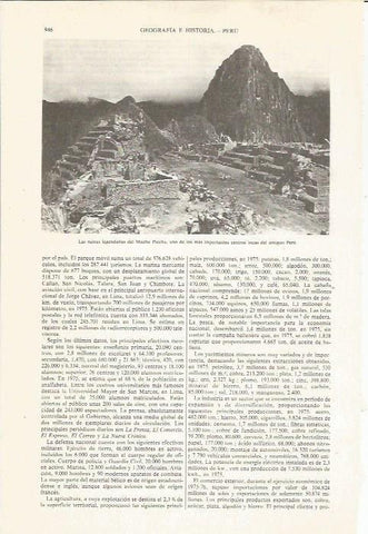 LAMINA ESPASA 36146: Machu Picchu, Peru