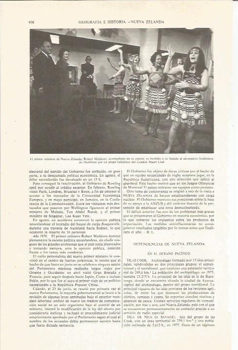 LAMINA ESPASA 36144: Robert Muldoon, primer ministro de Nueva Zelanda