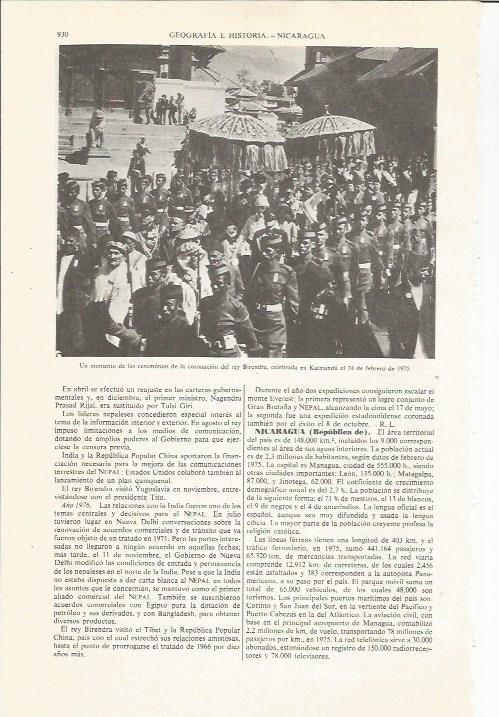LAMINA ESPASA 36142: Coronacion del rey Birendra de Nepal