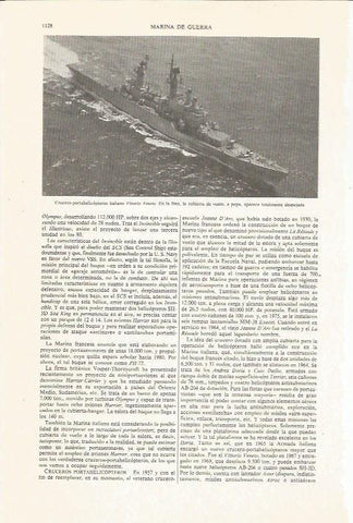 LAMINA ESPASA 36180: Crucero portahelicopteros de Italia Vittorio Veneto