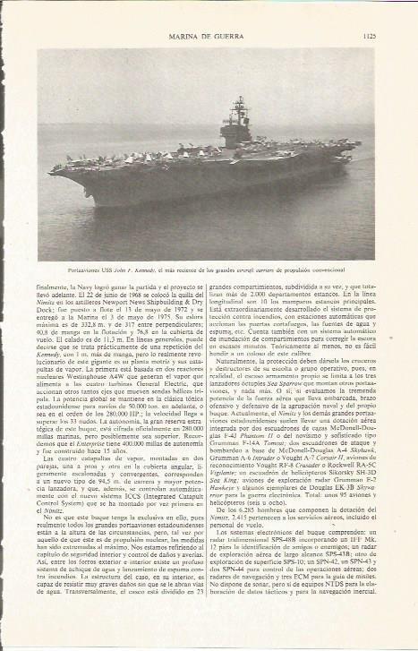 LAMINA ESPASA 36179: Portaaviones USS Johm F Kennedy