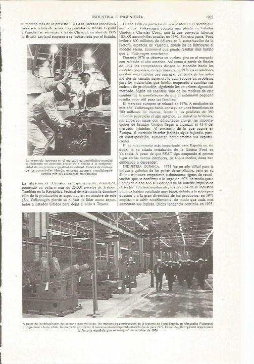 LAMINA ESPASA 36172: Fabrica Ford en Almusafes, Valencia