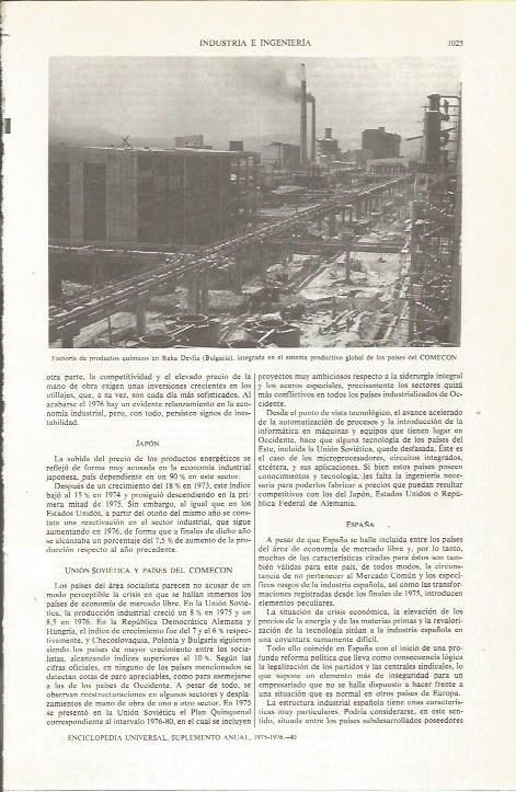LAMINA ESPASA 36171: Factoria quimica en Reka Devila, Bulgaria