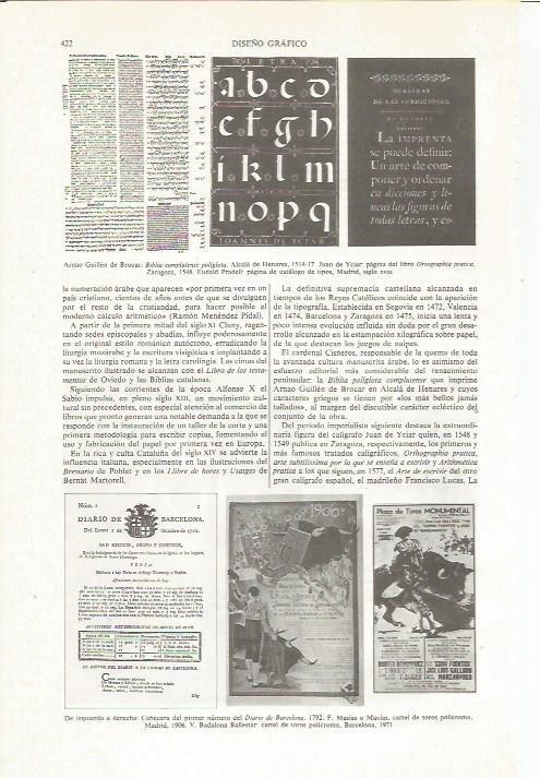 LAMINA ESPASA 36016: Carteles taurinos y cabecera del numero 1 del Diario de Barcelona en 1792