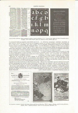 LAMINA ESPASA 36016: Carteles taurinos y cabecera del numero 1 del Diario de Barcelona en 1792