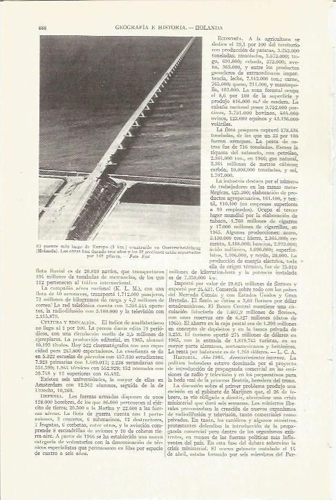 LAMINA ESPASA 35861: Puente de Oosterscheldelberug, Holanda