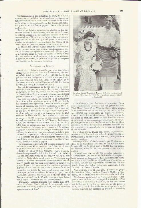 LAMINA ESPASA 35858: La reina Salote Topou de Tonga e Isabel II