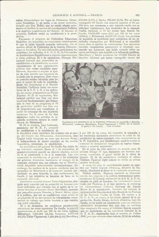 LAMINA ESPASA 35850: Candidatos a la presidencia de Francia en 1966