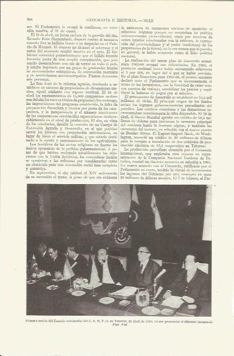 LAMINA ESPASA 35868: Pimera sesion del Consejo del CENTO en Teheran en 1965