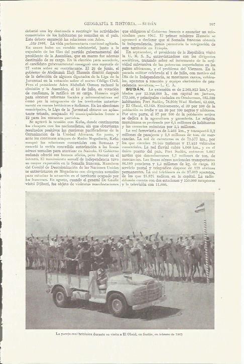 LAMINA ESPASA 35892: La reina Isabel II en su visita a Sudan en 1965