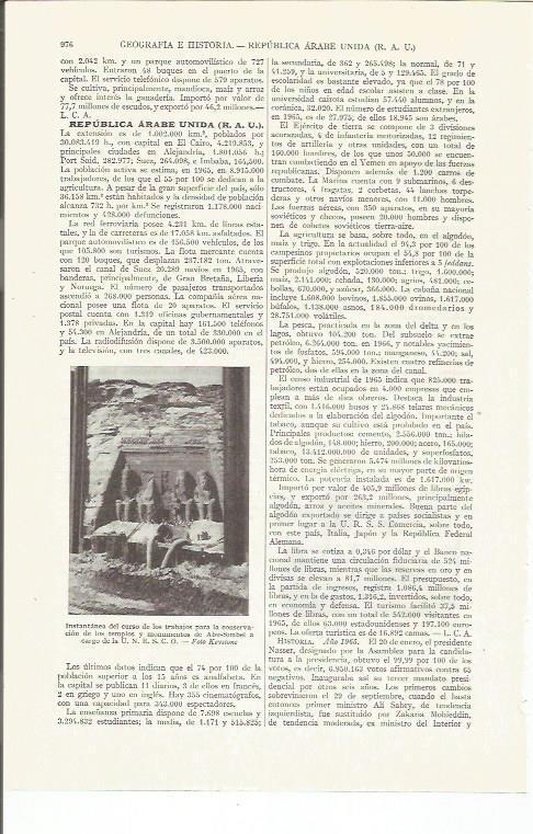 LAMINA ESPASA 35886: Traslado de los restos de Abu Simbel, Egipto