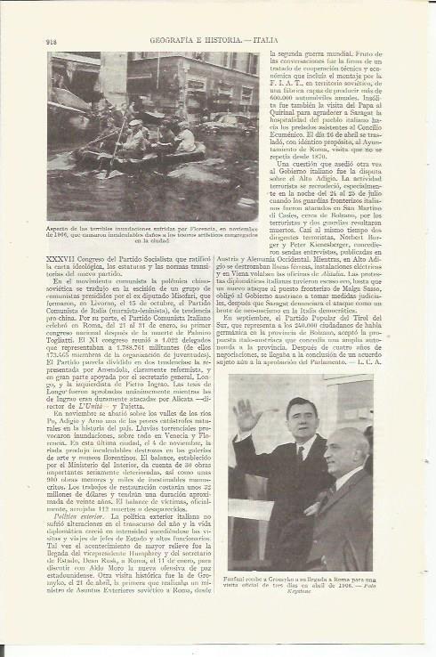 LAMINA ESPASA 35873: Inundaciones en Florencia en 1966