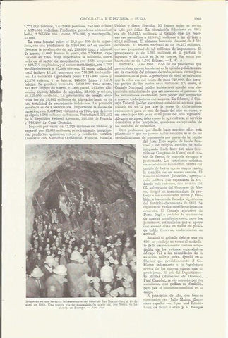 LAMINA ESPASA 35895: Fin de la perforacion del tunel de San Bernardino en 1965