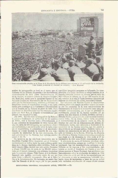 LAMINA ESPASA 35801: Concentracion en la Plaza de la Revolucion de La Habana 