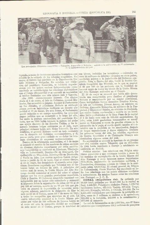 LAMINA ESPASA 35799: Los dirigentes de Congo: Tshombe, Kasavubu y Mobuto