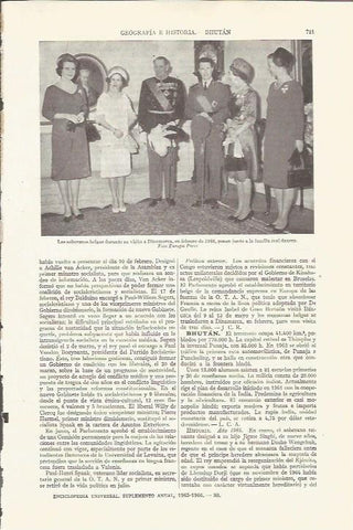 LAMINA ESPASA 35795: Los reyes de Dinamarca y de Belgica en 1966