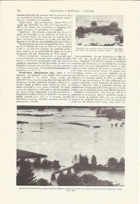 LAMINA ESPASA 35793: Inundaciones de 1965 en Austria
