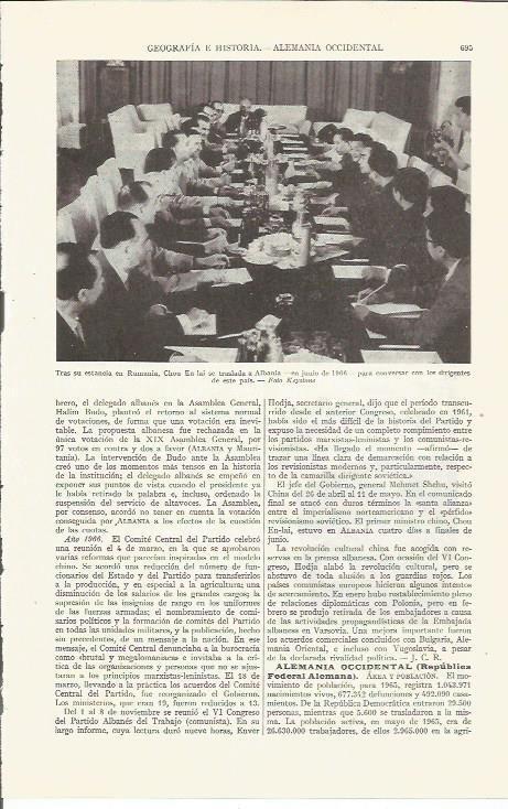 LAMINA ESPASA 35789: Chou en Lai en Albania en 1968