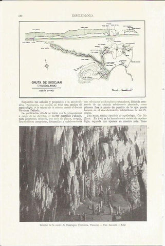 LAMINA ESPASA 35785: Interior de la cueva de Pozalagua, Vizcaya