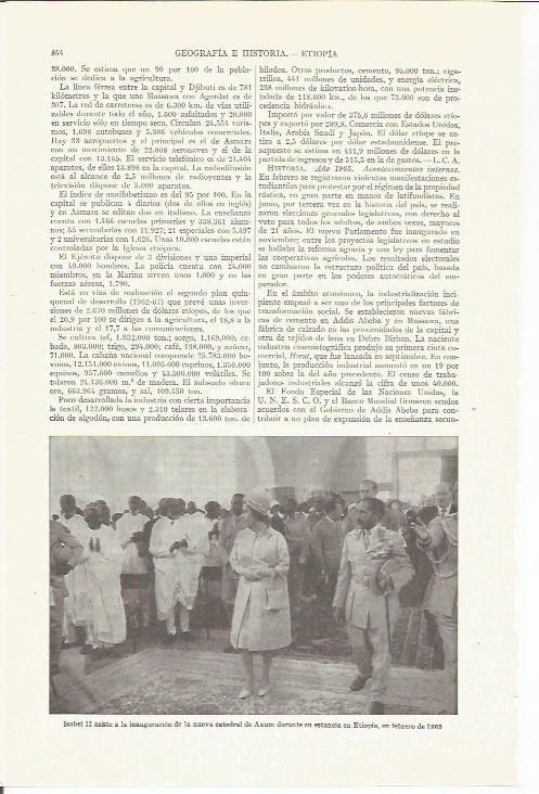 LAMINA ESPASA 35815: Isabel II en Etiopia en 1965