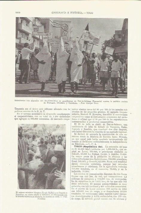 LAMINA ESPASA 35897: Manifestantes en Dar-es-Salaam, Tanzania contra el racismo