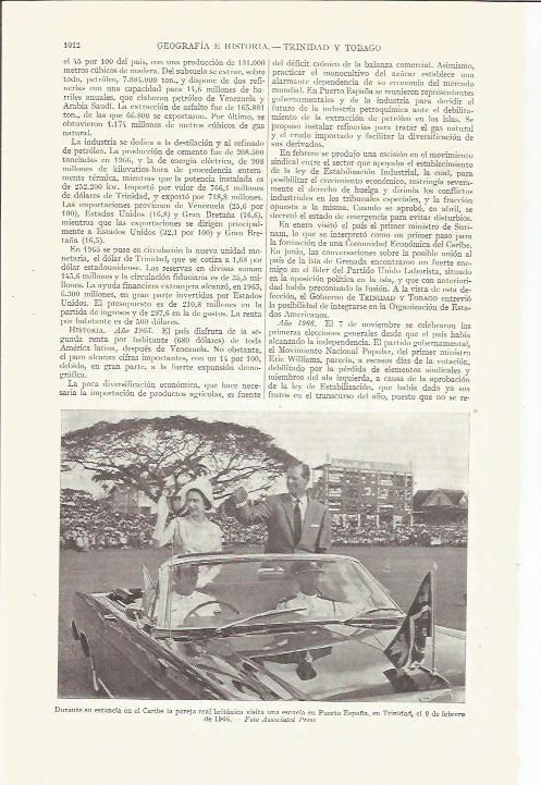 LAMINA ESPASA 35898: Isabel II en su visita a Trinidad en 1966