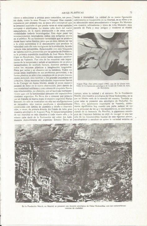 LAMINA ESPASA 35976: Oleo sobre papel, por August Puig y obra de Oskar Kokoschika