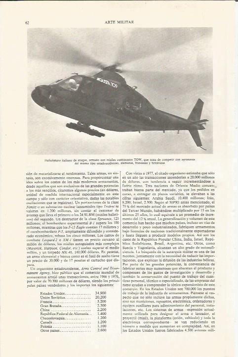 LAMINA ESPASA 35968: Helicoptero del ejercito de Italia