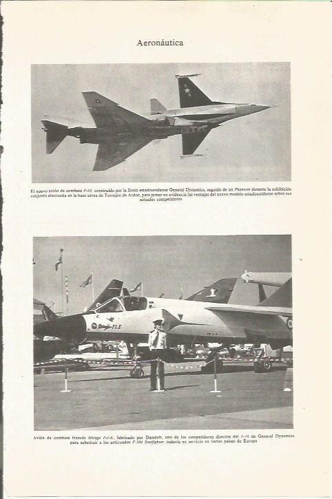 LAMINA ESPASA 35963: Aviones de combate F-16 y Mirage F-4-E