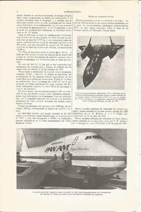 LAMINA ESPASA 35961: Avion SR-71 y Boeing 747