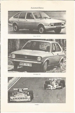 LAMINA ESPASA 35987: Simca 1307m Wolkswagen Polo y Formula 1