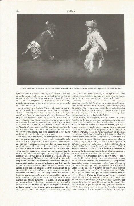 LAMINA ESPASA 35996: El ballet Moisseiev en Paris en 1976