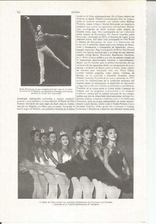 LAMINA ESPASA 35994: Paolo Bortuluzzi en El Lago de los cisnes y el Ballet de Tokio