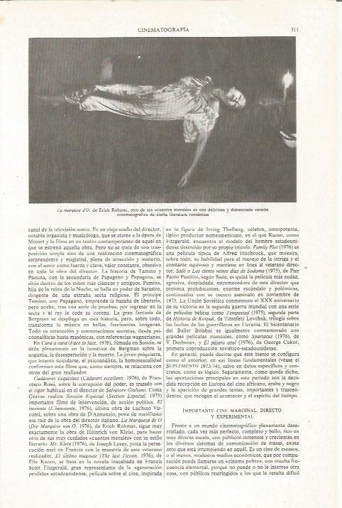 LAMINA ESPASA 35989: La marquise d'O, de Erich Rohmer