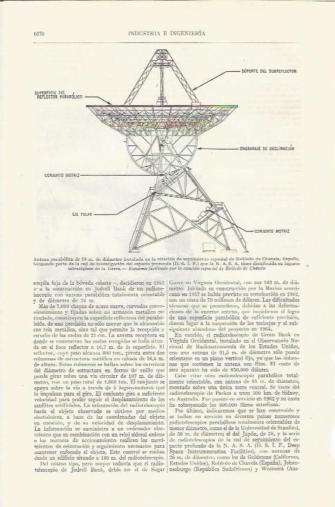 LAMINA ESPASA 35919: Antena parabolica de Robledo de Chavela, Madrid
