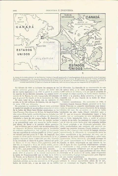 LAMINA ESPASA 35915: Mapa de la central de Passamaquoddy en Estados Unidos